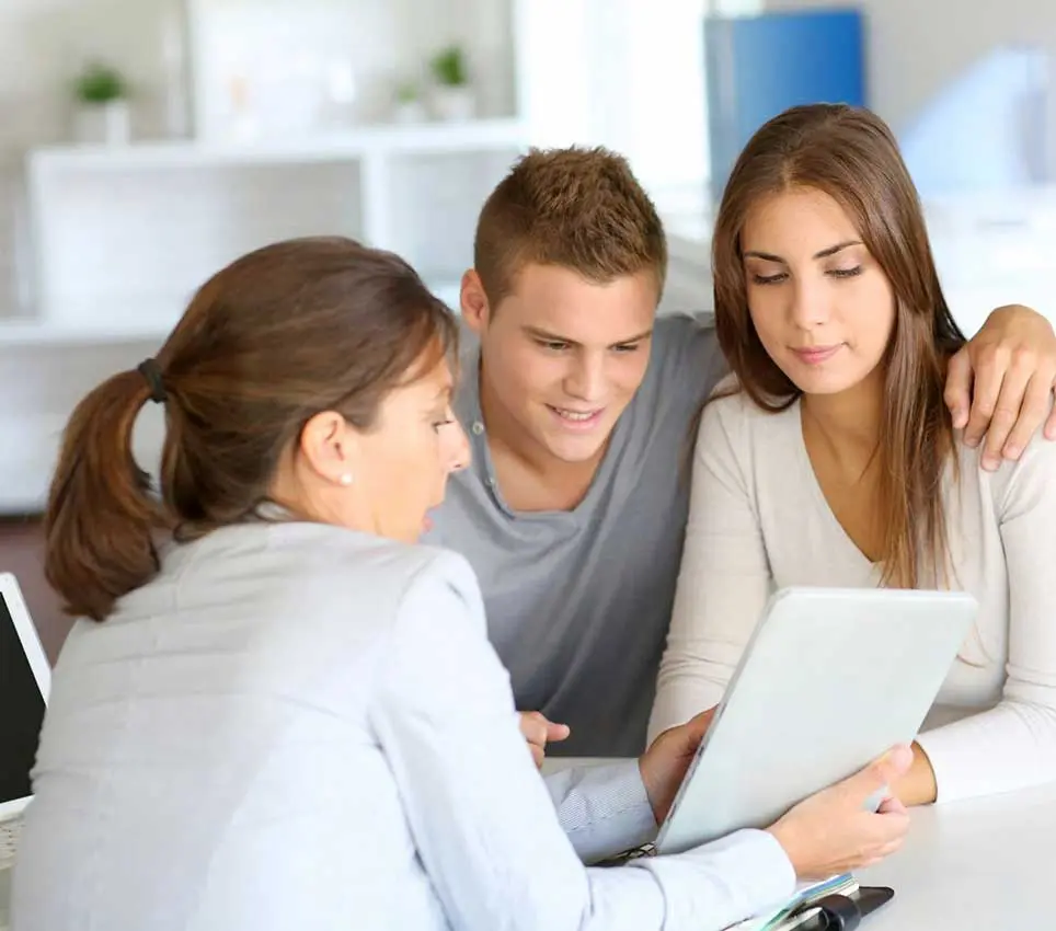 Young couple meeting financial consultant
